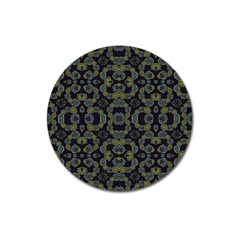 Modern Ornate Stylized Motif Print Magnet 3  (round)