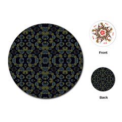 Modern Ornate Stylized Motif Print Playing Cards Single Design (round)