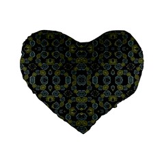 Modern Ornate Stylized Motif Print Standard 16  Premium Flano Heart Shape Cushions