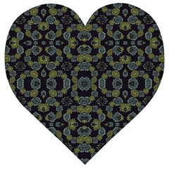 Modern Ornate Stylized Motif Print Wooden Puzzle Heart by dflcprintsclothing