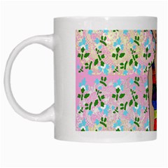 Tan Swimmer Flowerwall White Mugs by snowwhitegirl