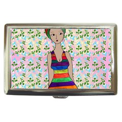 Tan Swimmer Flowerwall Cigarette Money Case by snowwhitegirl