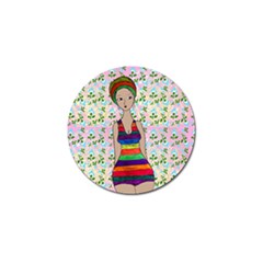 Tan Swimmer Flowerwall Golf Ball Marker by snowwhitegirl