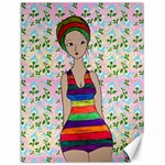 Tan Swimmer Flowerwall Canvas 12  x 16  11.86 x15.41  Canvas - 1