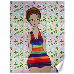 Tan Swimmer Flowerwall Canvas 36  X 48  by snowwhitegirl