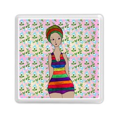 Tan Swimmer Flowerwall Memory Card Reader (square) by snowwhitegirl