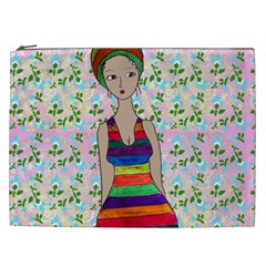 Tan Swimmer Flowerwall Cosmetic Bag (xxl) by snowwhitegirl