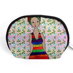 Tan Swimmer Flowerwall Accessory Pouch (medium) by snowwhitegirl