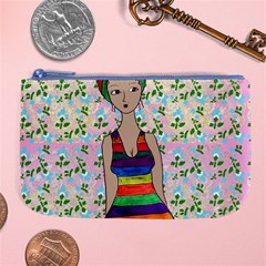 Tan Swimmer Flowerwall Large Coin Purse by snowwhitegirl