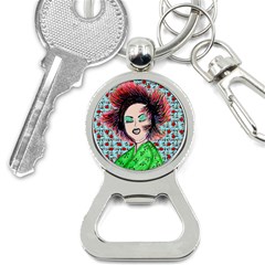 Headphones Girl W Cherries Bottle Opener Key Chain by snowwhitegirl