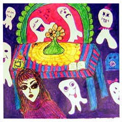 Circus Ghosts Wooden Puzzle Square by snowwhitegirl