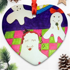 Circus Ghosts Sing Ornament (heart) by snowwhitegirl