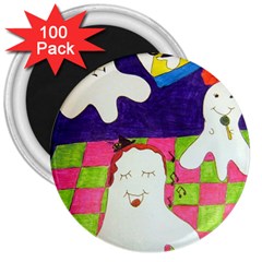 Circus Ghosts Sing 3  Magnets (100 Pack) by snowwhitegirl