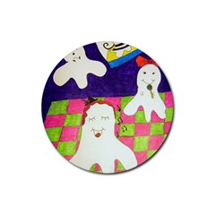 Circus Ghosts Sing Rubber Coaster (round)  by snowwhitegirl