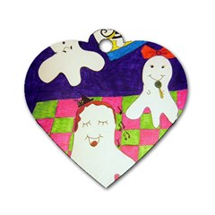 Circus Ghosts Sing Dog Tag Heart (one Side) by snowwhitegirl