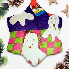 Circus Ghosts Sing Snowflake Ornament (two Sides) by snowwhitegirl