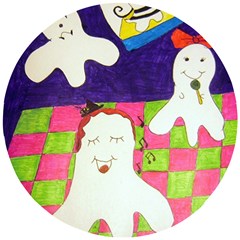 Circus Ghosts Sing Wooden Puzzle Round by snowwhitegirl