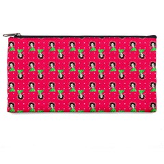 Headphones Girl Pink Red Pencil Case by snowwhitegirl