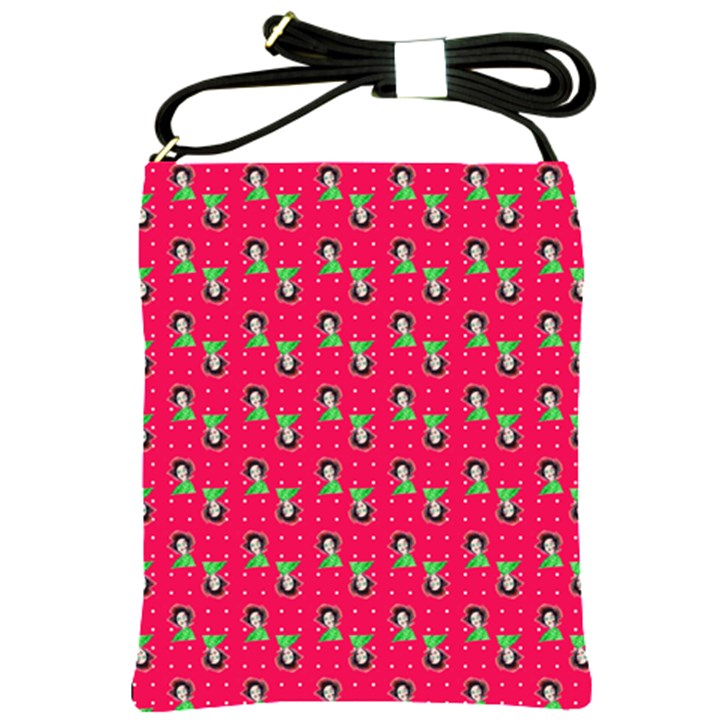 Headphones Girl Pink Red Shoulder Sling Bag