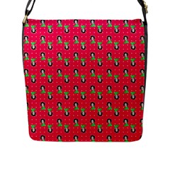 Headphones Girl Pink Red Flap Closure Messenger Bag (l) by snowwhitegirl