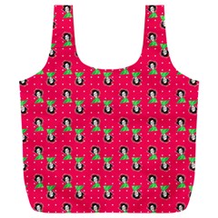 Headphones Girl Pink Red Full Print Recycle Bag (xxl)