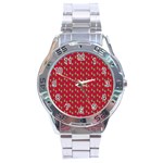 Headphones Girl Red Stainless Steel Analogue Watch Front