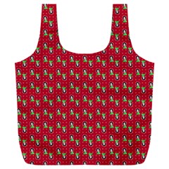 Headphones Girl Red Full Print Recycle Bag (xxl) by snowwhitegirl