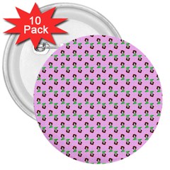 Headphones Girl Pink 3  Buttons (10 Pack) 