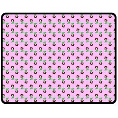 Headphones Girl Pink Double Sided Fleece Blanket (medium)  by snowwhitegirl