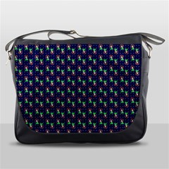 Headphones Girl Blue Messenger Bag by snowwhitegirl