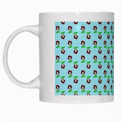 Headphones Girl Aqua White Mugs by snowwhitegirl