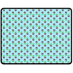 Headphones Girl Aqua Fleece Blanket (medium)  by snowwhitegirl