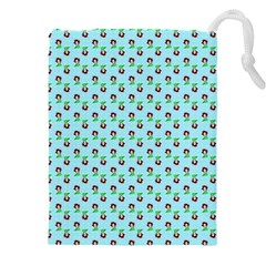 Headphones Girl Aqua Drawstring Pouch (4xl)