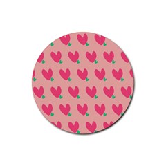 Hearts Rubber Coaster (round)  by tousmignonne25