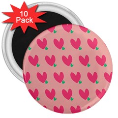 Hearts 3  Magnets (10 Pack) 