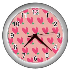 Hearts Wall Clock (silver)