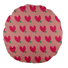 Hearts Large 18  Premium Flano Round Cushions