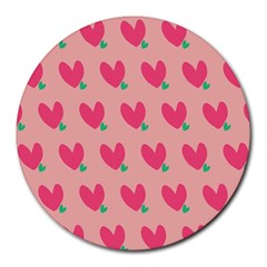 Hearts Round Mousepads