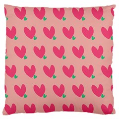 Hearts Large Flano Cushion Case (one Side)