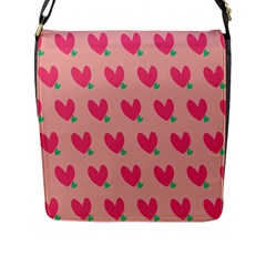 Hearts Flap Closure Messenger Bag (l) by tousmignonne25