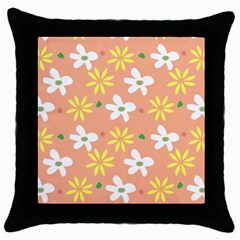 Beige Flowers W No Red Flower Throw Pillow Case (black) by tousmignonne25