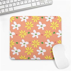 Beige Flowers W No Red Flower Large Mousepads