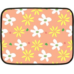 Beige Flowers W No Red Flower Fleece Blanket (mini) by tousmignonne25