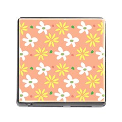 Beige Flowers W No Red Flower Memory Card Reader (square 5 Slot)