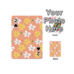 Beige Flowers W No Red Flower Playing Cards 54 Designs (mini)