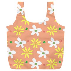 Beige Flowers W No Red Flower Full Print Recycle Bag (xxl) by tousmignonne25