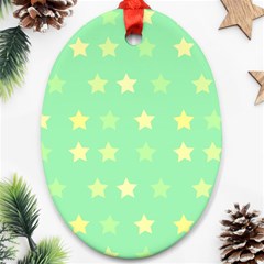 Stars Green Ornament (oval)