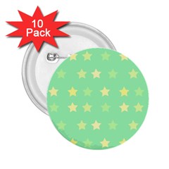 Stars Green 2 25  Buttons (10 Pack)  by tousmignonne25