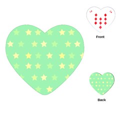 Stars Green Playing Cards Single Design (heart)