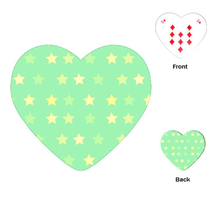 Stars Green Playing Cards Single Design (Heart)